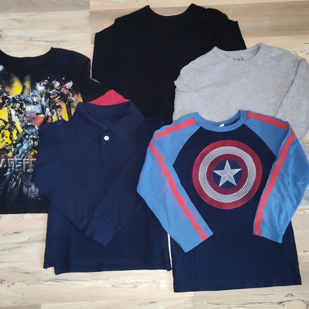 5 Pc Bundle of Long Sleeve Shirts Size Small 5/6 Children's Place Marvel EUC
